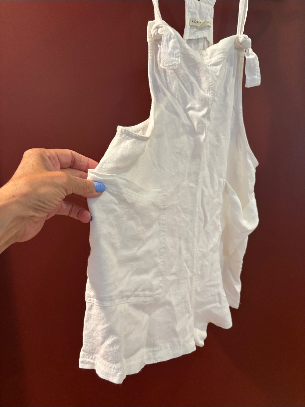 Aéropostale white linen blend romper Size XS